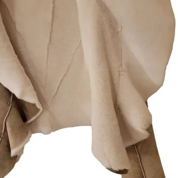 DVF Suede Beige Draped Distressed Jacket - Picture 5 of 13